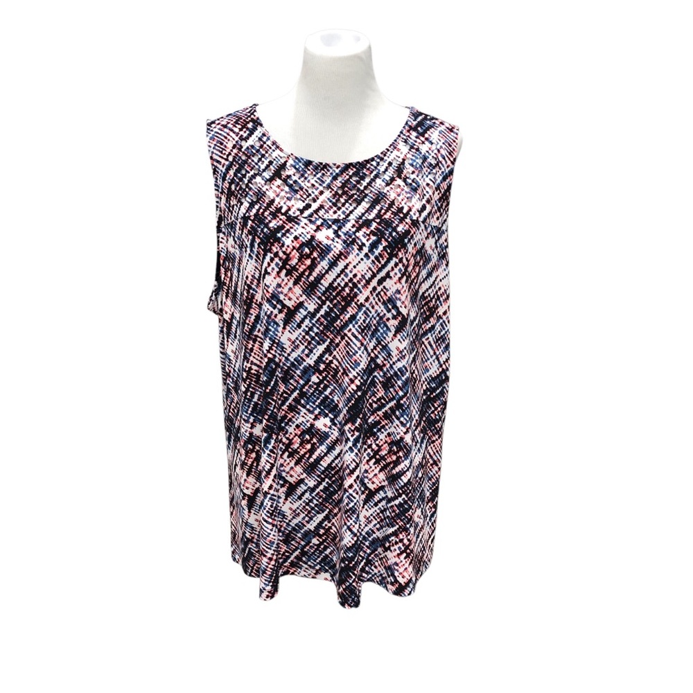 CJ Banks multicolor sleeveless round neck top